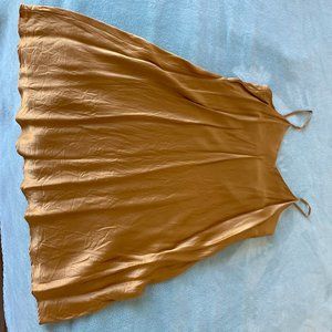 100% Silk Gold Short Slip Dress